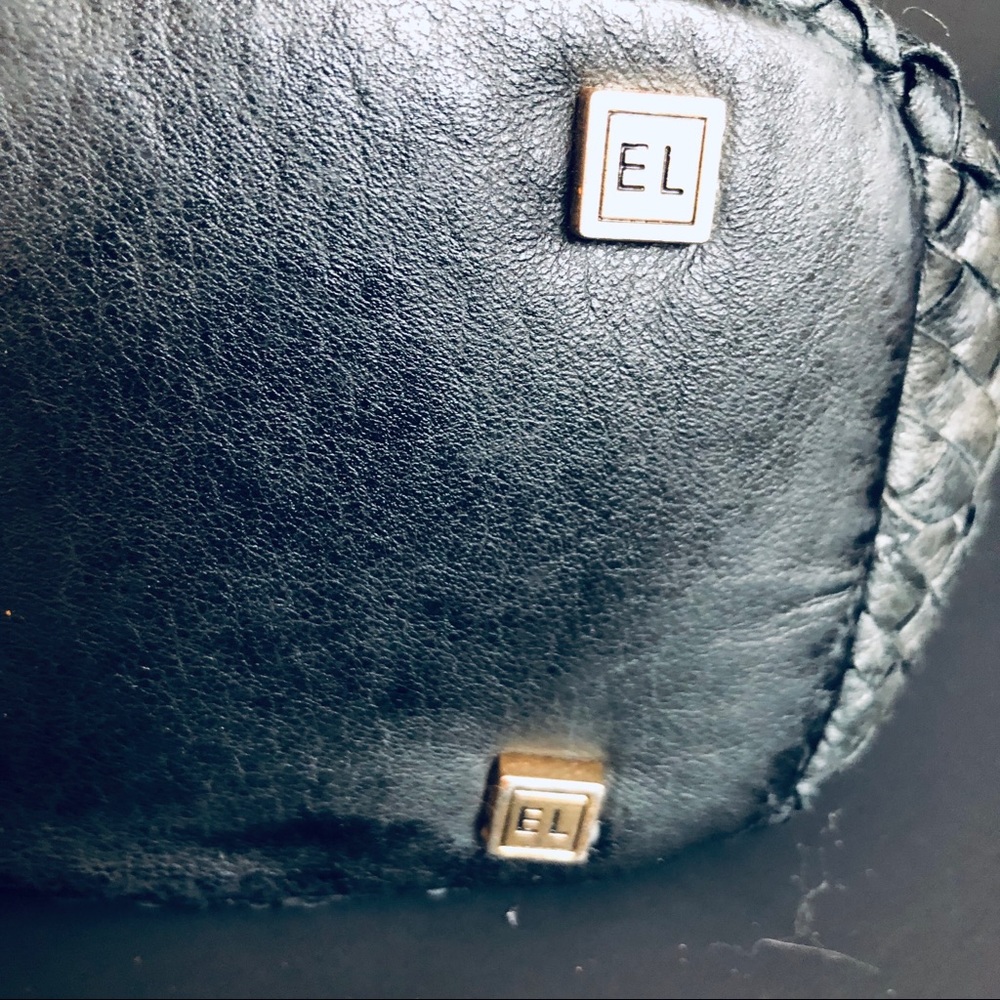 Elliott Lucca Leather Woven Satchel in black - Picture 5 of 8